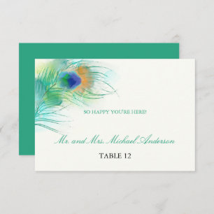 Invitation Aquarelle turquoise Peacock Feature   Siège