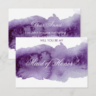 Invitation Aquarelle ultra violette tu seras ma