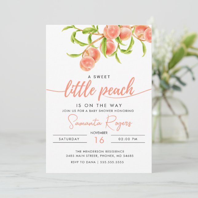 Invitation Aquarelle Un Baby shower Petit Poisson Doux (Debout devant)