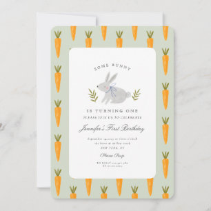 Invitation Aquarelle Un lapin devient un anniversaire