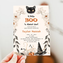 Aquarelle Un Petit Baby shower Boo Halloween