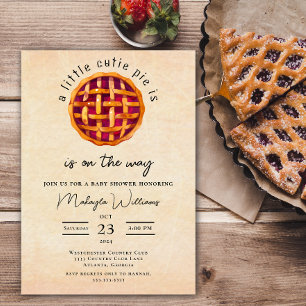 Invitation Aquarelle Une tarte à croûte est sur le chemin Bab