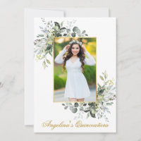 Aquarelle Verdure Cadre Or Photo Quinceanera