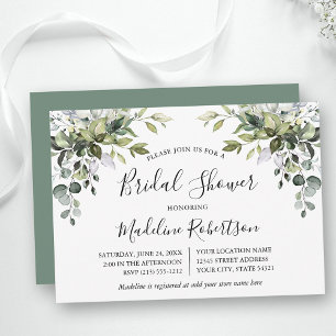Invitation Aquarelle Verdure Calligraphie Fête des mariées d'