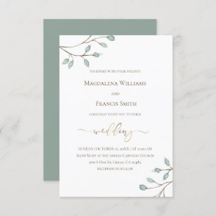 Invitation aquarelle verdure   MARIAGE
