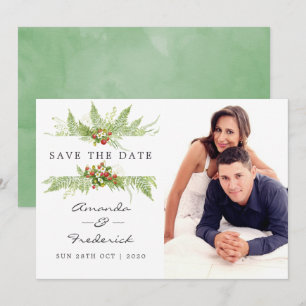 Invitation Aquarelle Verdure Mariage Enregistrer la date