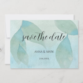 Invitation Aquarelle vert bleu océan transparent Original