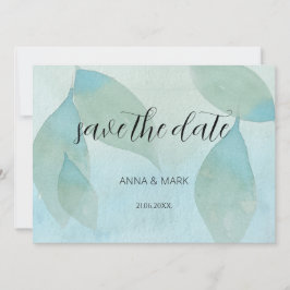 Invitation Aquarelle vert bleu océan transparent Original