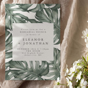Invitation Aquarelle verte botanique de Monstera Répétition