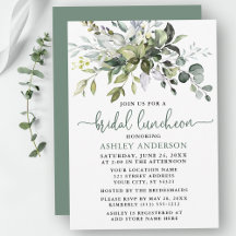 Aquarelle verte Bridal Luncheon Sage Green