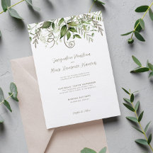Aquarelle verte Feuille tropicale Mariage