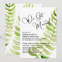 Aquarelle verte Nous Nous Sommes Mariés ! Mariage
