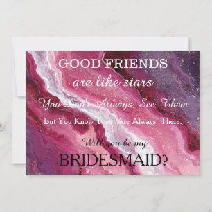Invitation Aquarelle Veux-tu être ma demoiselle d'honneur?