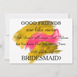 Invitation Aquarelle Veux-tu être ma demoiselle d'honneur ? I