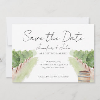 Invitation Aquarelle vignoble Enregistrer la date