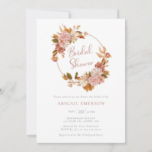 Invitation Aquarelle vintage Florale Douche nuptiale