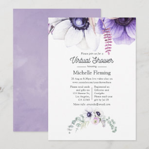 Invitation Aquarelle violet poussiéreuse Floral Baby shower v