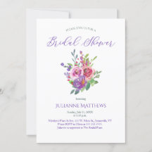 Aquarelle violette Fête des mariées bouquet floral