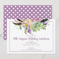 Aquarelle violette Floral 90e Anniversaire surpren