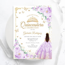 Aquarelle violette Lilac Roses or Quinceanera