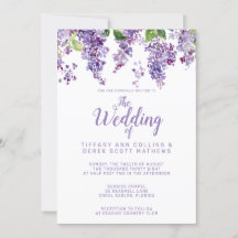 Aquarelle violette Lilacs Mariage Floral