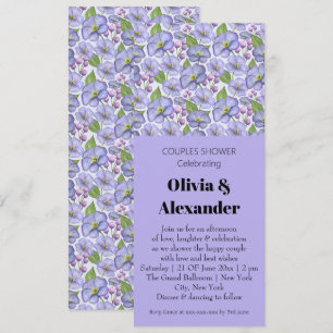 Invitation Aquarelle Violettes Violettes & Motif Floral