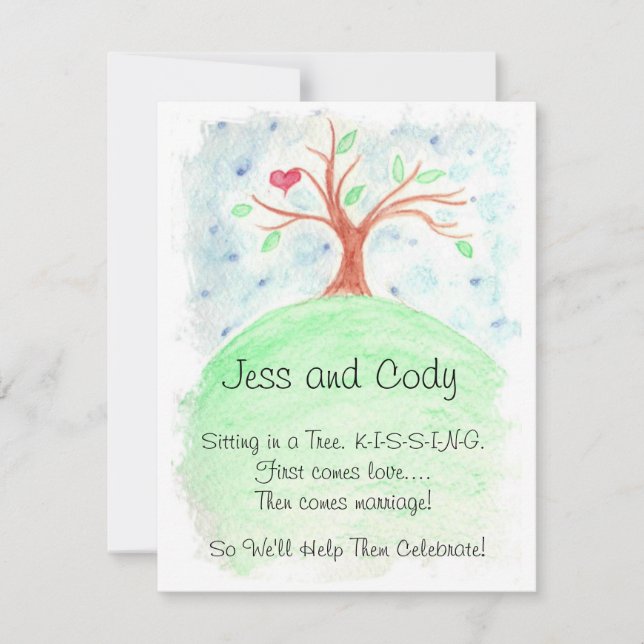 Invitation Aquarelle Wedding shower de couple (Devant)