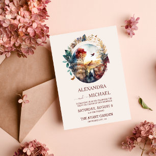 Invitation Aquarelle Whimsical Italien Desitnation Mariage I