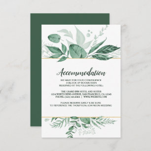 Invitation Aquarelle Wild Feuilles Hunter Mariage vert