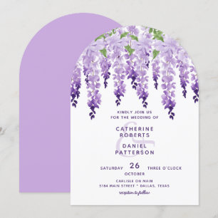 Invitation Aquarelle Wisteria Floral Élégant Mariage moderne