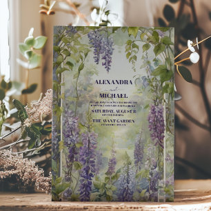Invitation Aquarelle Wisteria Purple Lilac Mariage Floral