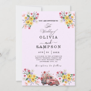 Invitation aquarelles Botanique Moderne mariage d'été
