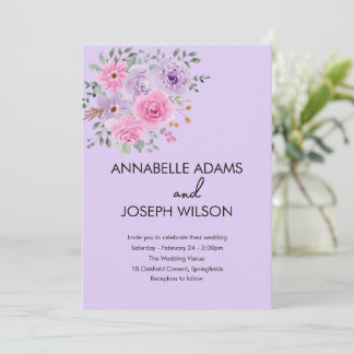 Invitation aquarelles Florales Mariage Botanique Moderne