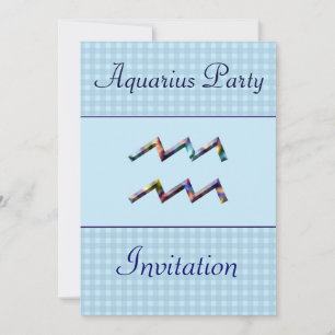 Invitation Aquarius Zodiac Anniversaire Fête Invitation/Bleu