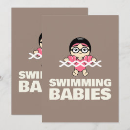 Invitation Aquatic Center Swimming Lesson Water Logo Art