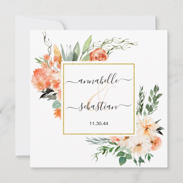 Invitation *~* AR21 QR RSVP Parties scintillant or MARIAGE (Devant)