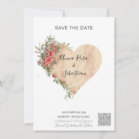 *~* AR6 QR MARIAGE Roses Coeur SAUVER LA DATE