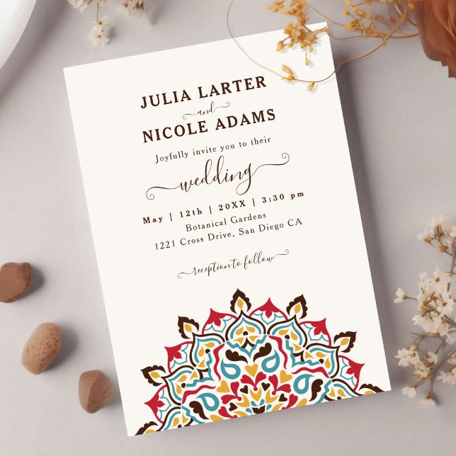 Invitation Arabe Art Nouveau Floral Arc Mandala Mariage (Créateur téléchargé)