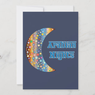 Invitation Arabe Nights Crescent Moon Star Design