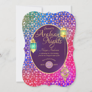 Invitation Arabian Nights Sweet 16 Quinceanera N'IMPORTE QUEL