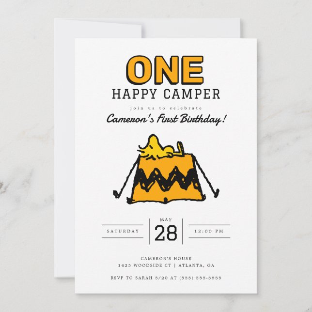 Invitation Arachides - Bois | Un Joyeux Anniversaire Camper (Devant)