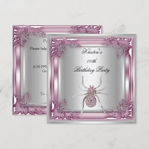 Invitation Araignée Diamant Élite Élégante Fête d'Anniversair