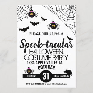 Invitation araignée éffrayant halloween parti spook-tacular