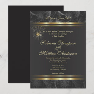 Invitation Araignées d'or Rejoignez le Mariage américain