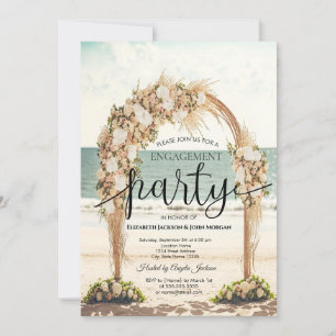 Invitation Arbor de mariage de plage Roses Fiançailles