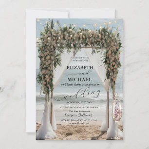 Invitation Arbor Floral Tropical de Plage