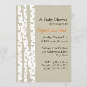 Invitation Arbre à bouleau blanc/ Baby shower