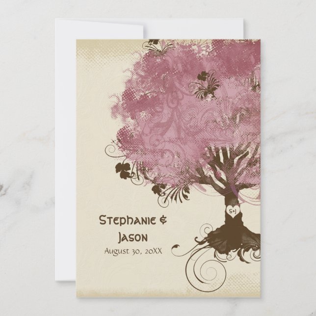 Invitation Arbre à rouleaux moderne de la vie Printemps Art d (Devant)