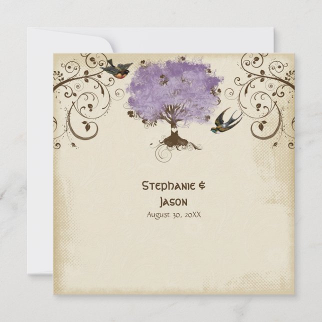 Invitation Arbre à rouleaux moderne Printemps été (Devant)