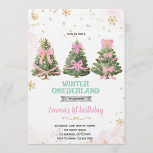 Invitation arbre à ruban Onederland d'hiver